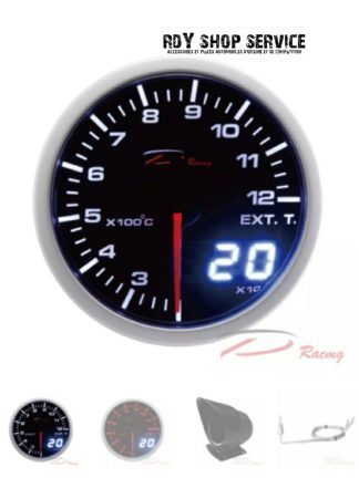 Manomètre de gaz d'échappement 200-1200 °C Depo Racing