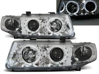 Paire de feux phares Seat Leon / Toledo 99-04 angel eyes chrome